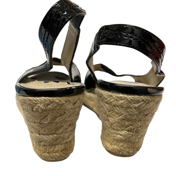 Ellen Tracy Keeffe Open Toe Slingback Wedges 8M - Picture 5 of 9